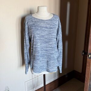 White House Black Market Heathered Blue Tank Top with crop over sweater